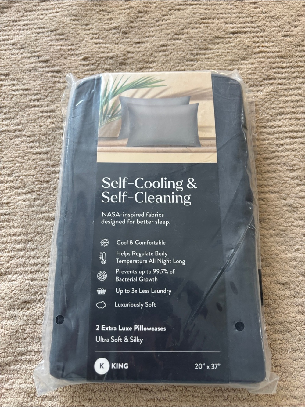 Miracle Self-Cooling Pillowcases - Dark Gray